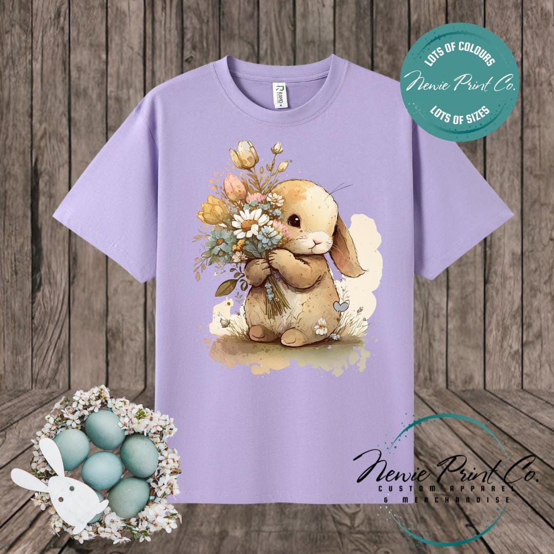 Flower Bunny - Easter T-shirt Adult