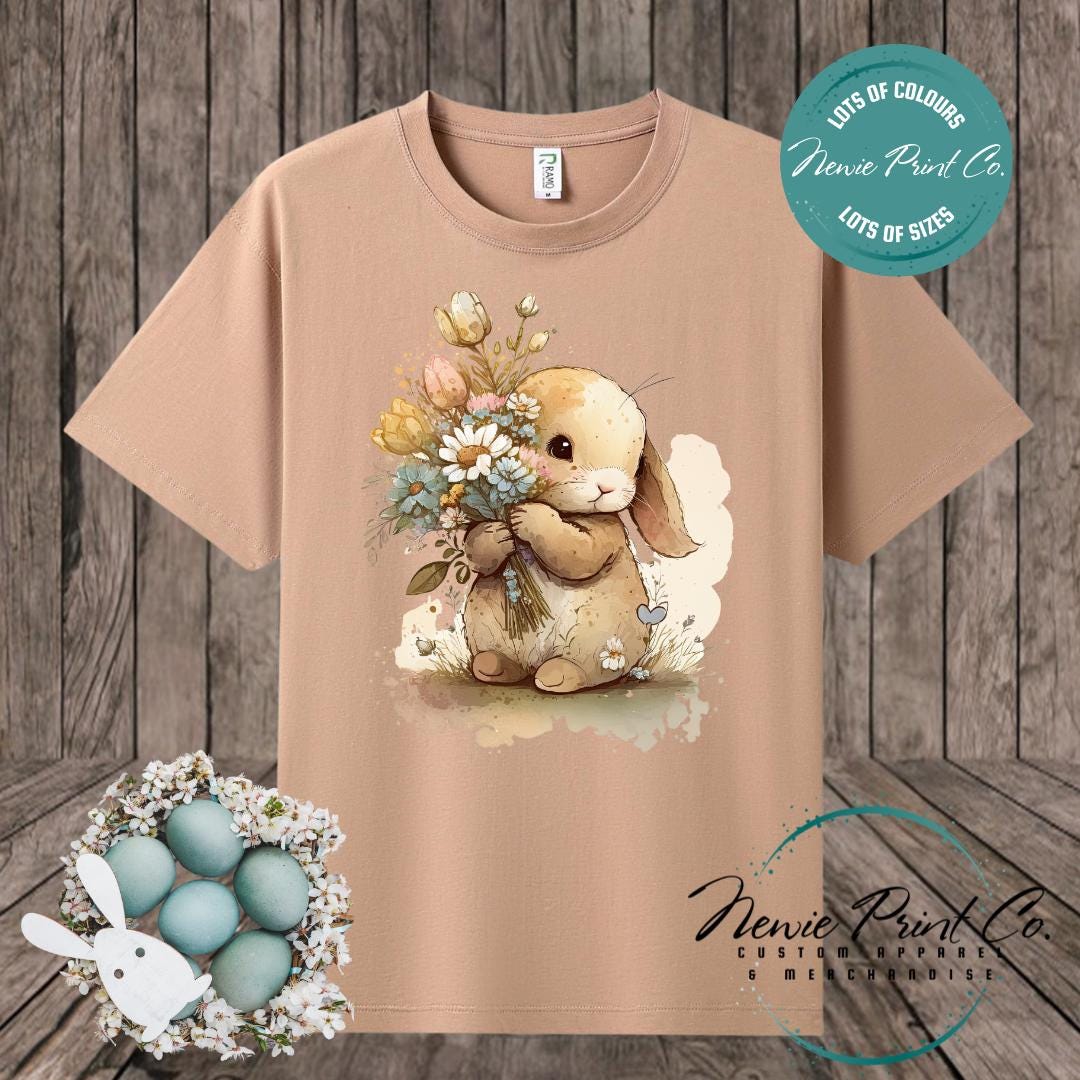 Flower Bunny - Easter T-shirt Adult