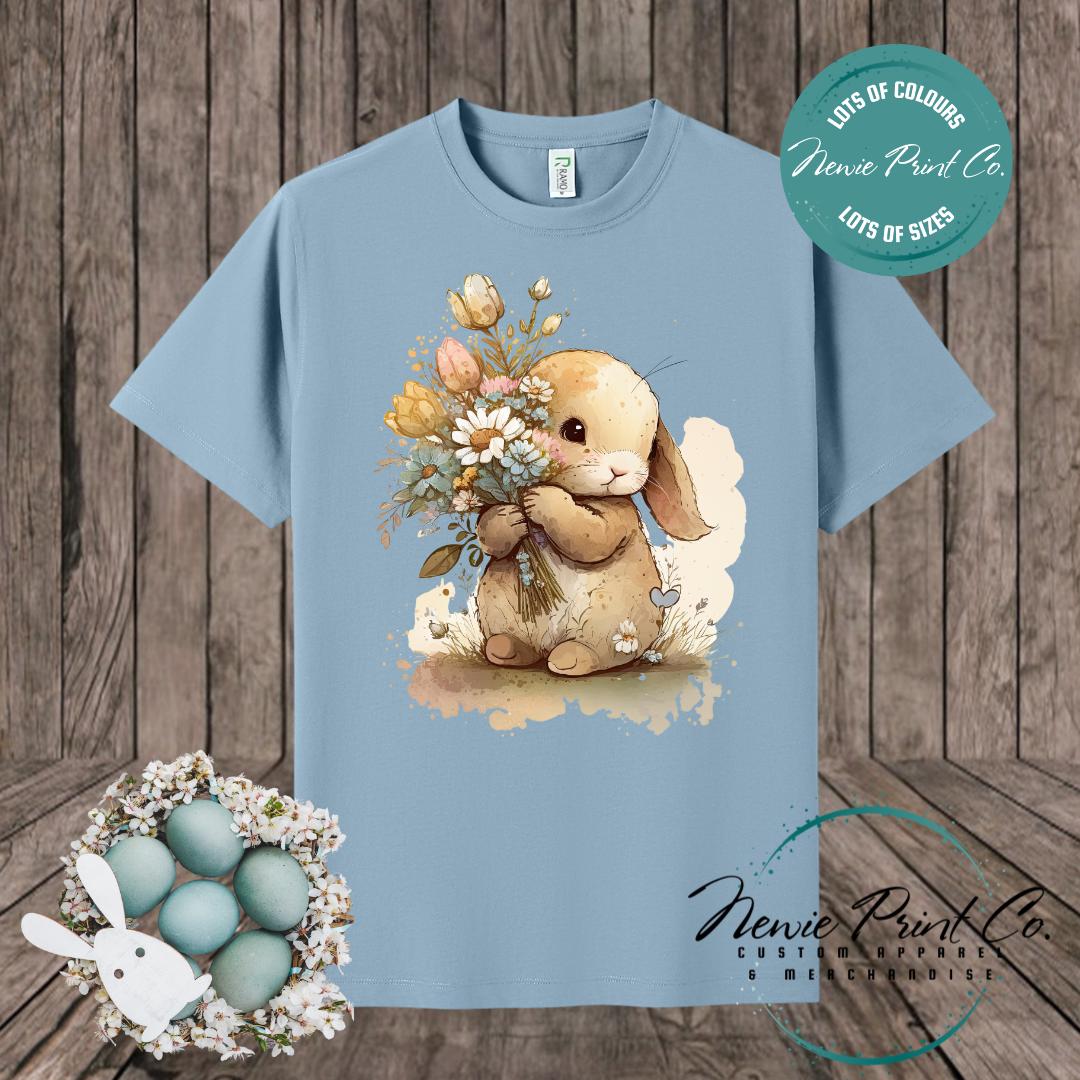 Flower Bunny - Easter T-shirt Adult