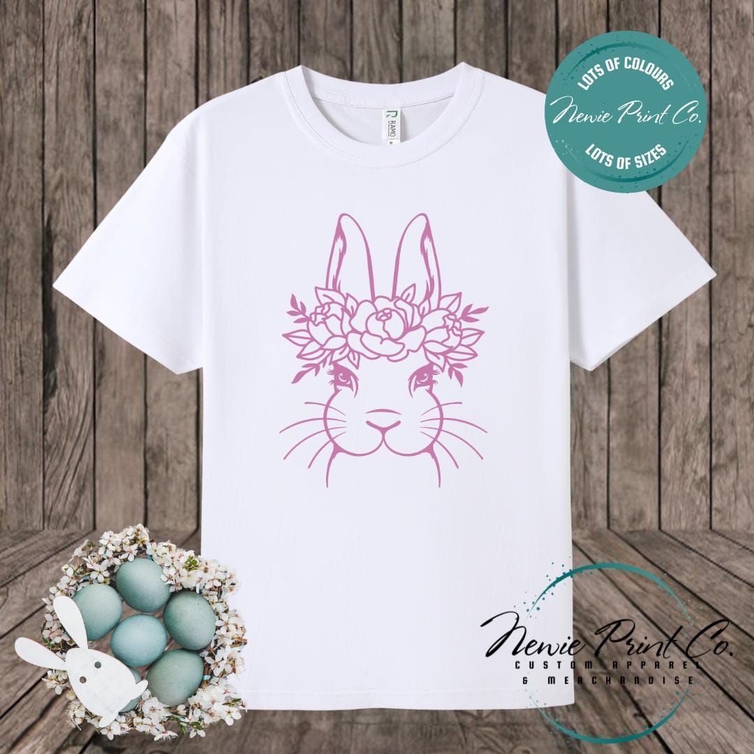 Flower Crown Bunny - Easter T-shirt Adult