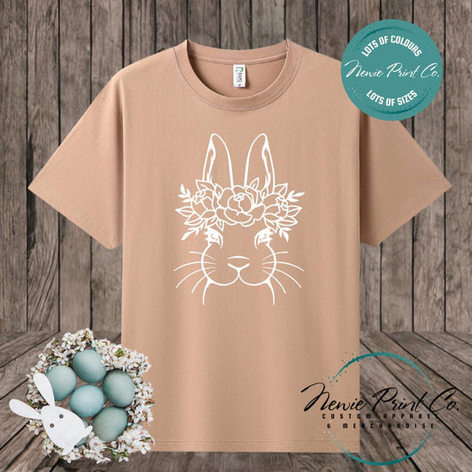 Flower Crown Bunny - Easter T-shirt Kids