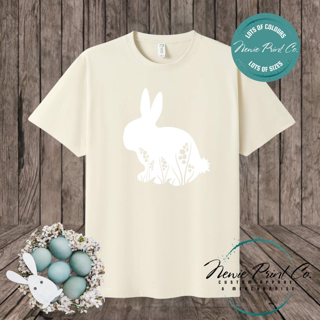 Floral Bunny - Easter T-shirt Adult