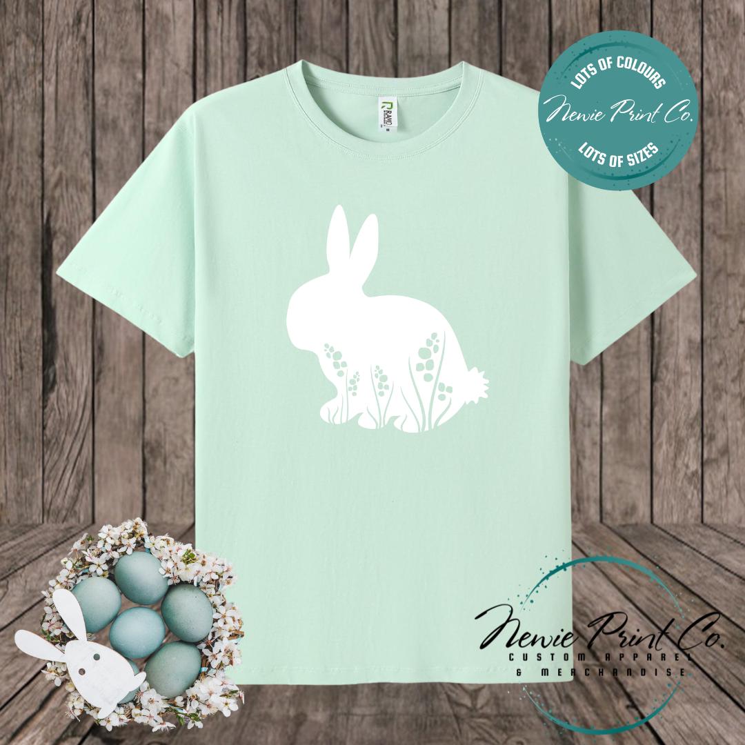 Floral Bunny - Easter T-shirt Adult