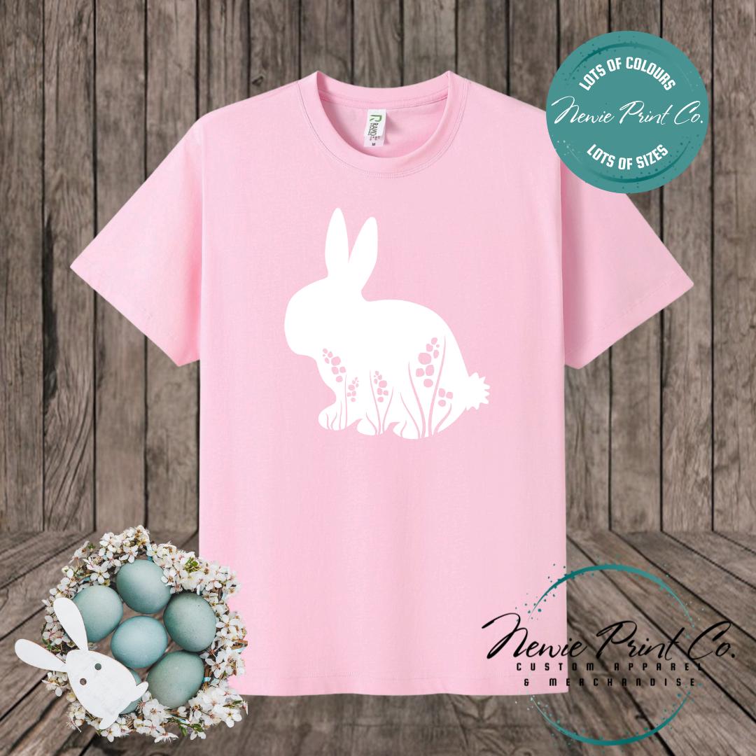 Floral Bunny - Easter T-shirt Adult