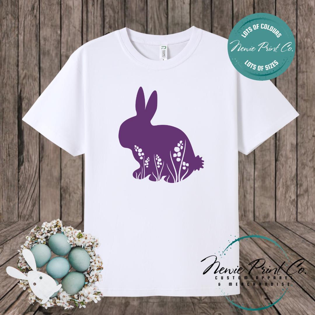 Floral Bunny - Easter T-shirt Adult