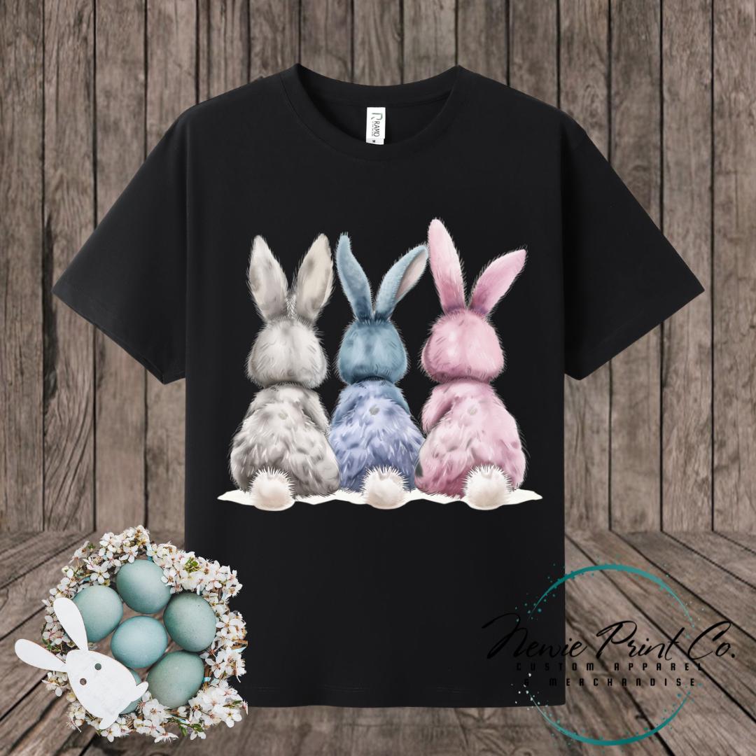 Three Bunnies Butts - Easter T-shirt Adult