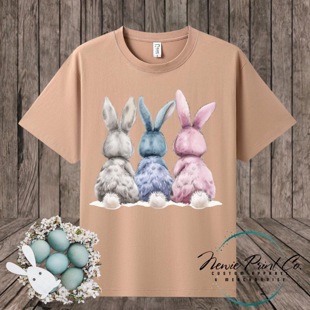 Three Bunnies Butts - Easter T-shirt Adult