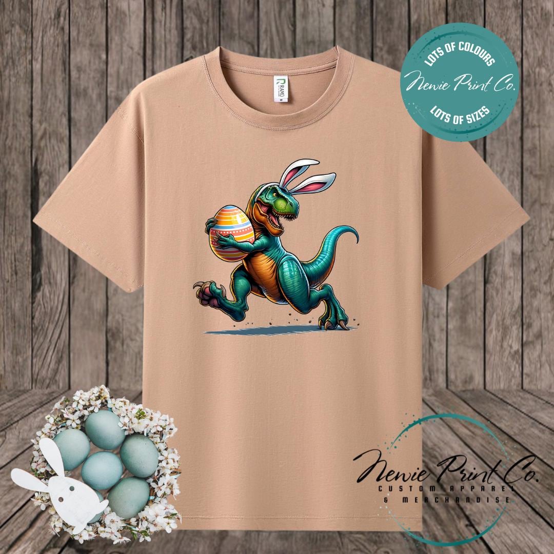 Dino Running - Easter T-shirt Adult