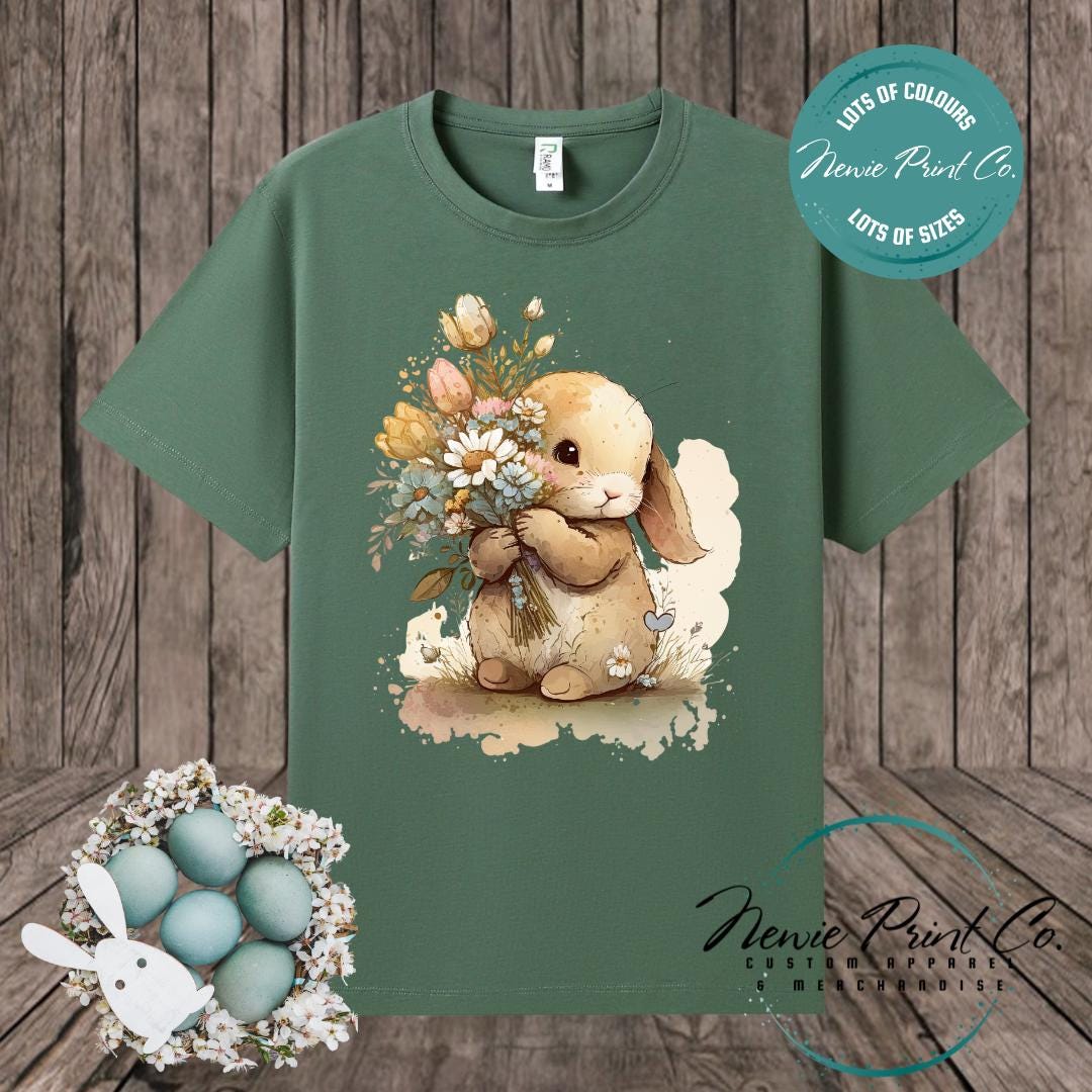 Flower Bunny - Easter T-shirt Adult