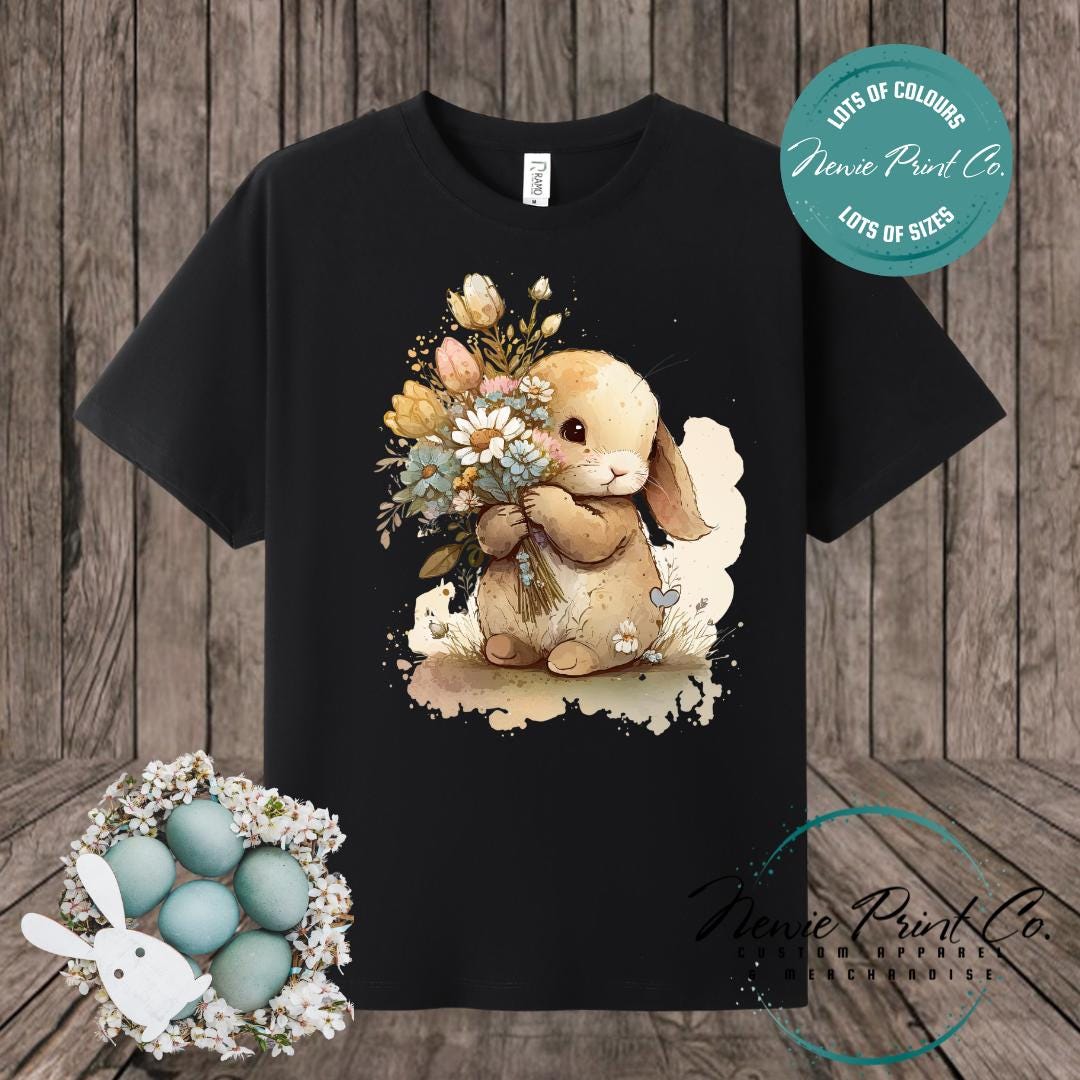 Flower Bunny - Easter T-shirt Adult