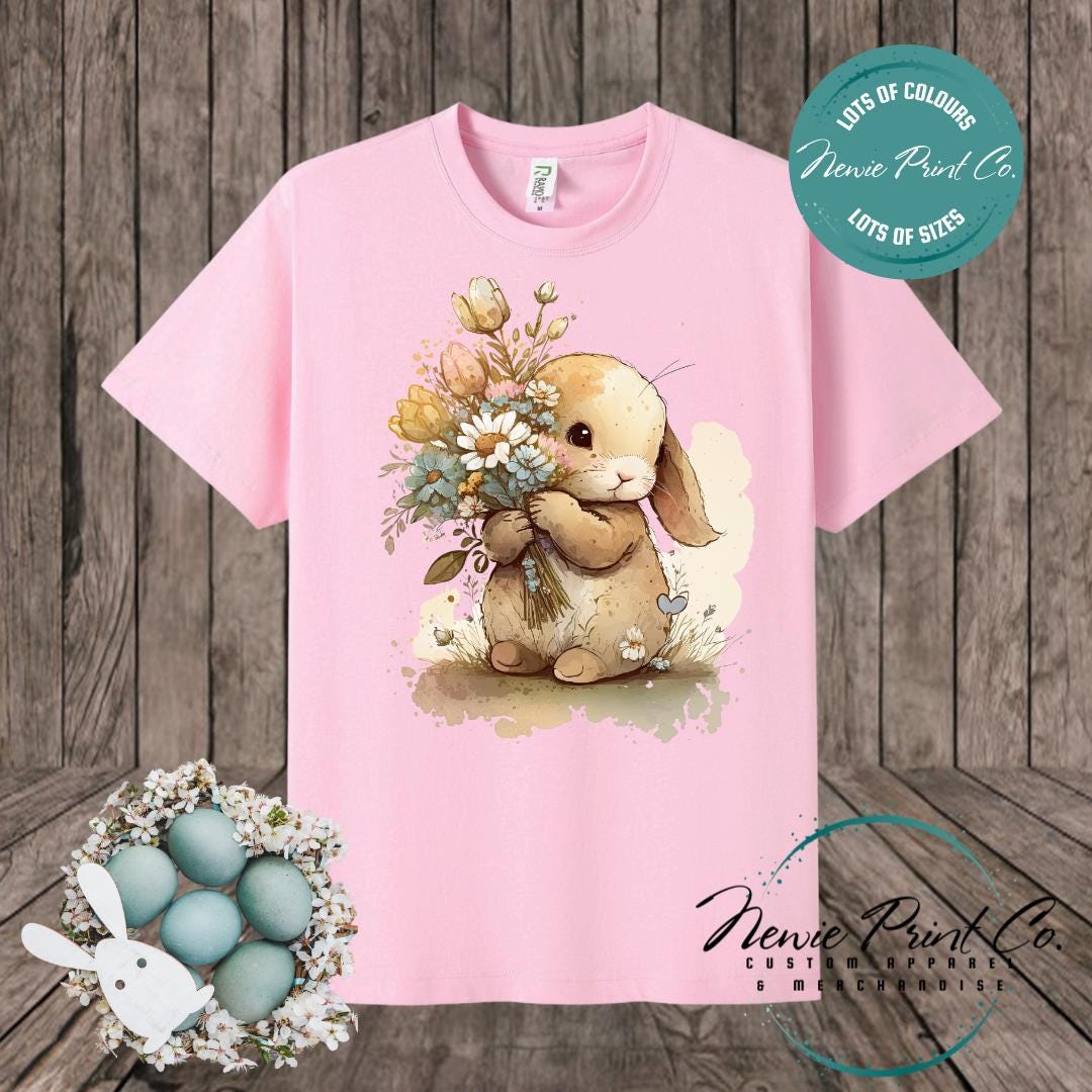 Flower Bunny - Easter T-shirt Adult