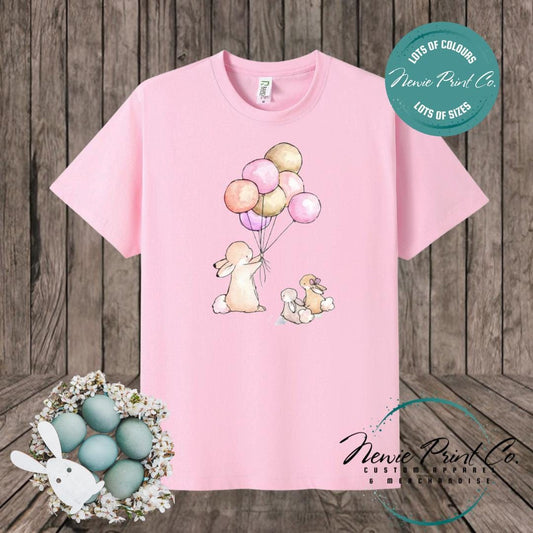 Balloon Bunny - Easter T-shirt Adult