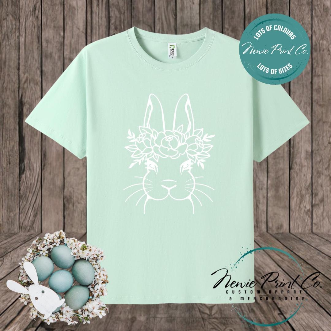 Flower Crown Bunny - Easter T-shirt Adult