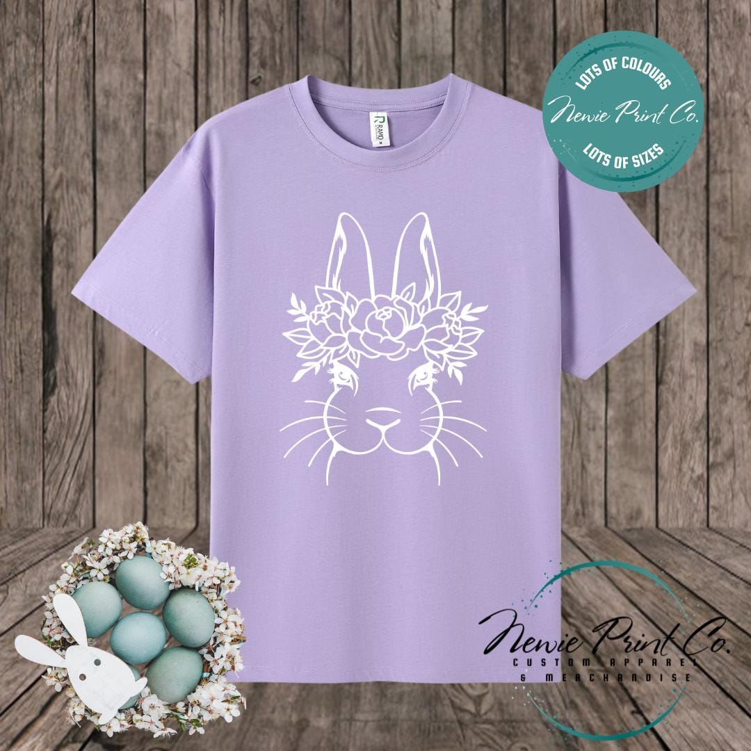 Flower Crown Bunny - Easter T-shirt Adult