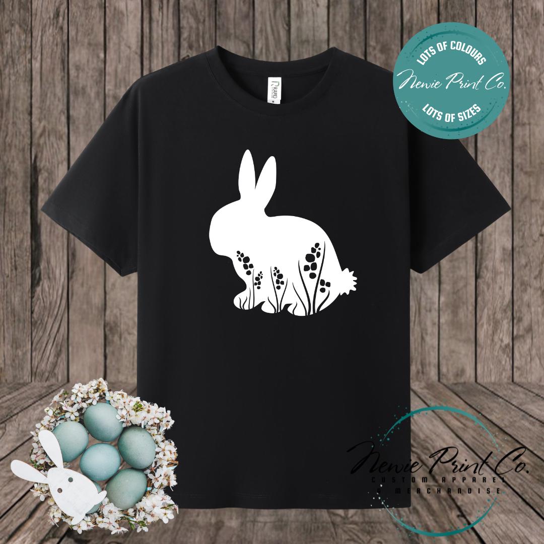 Floral Bunny - Easter T-shirt Adult