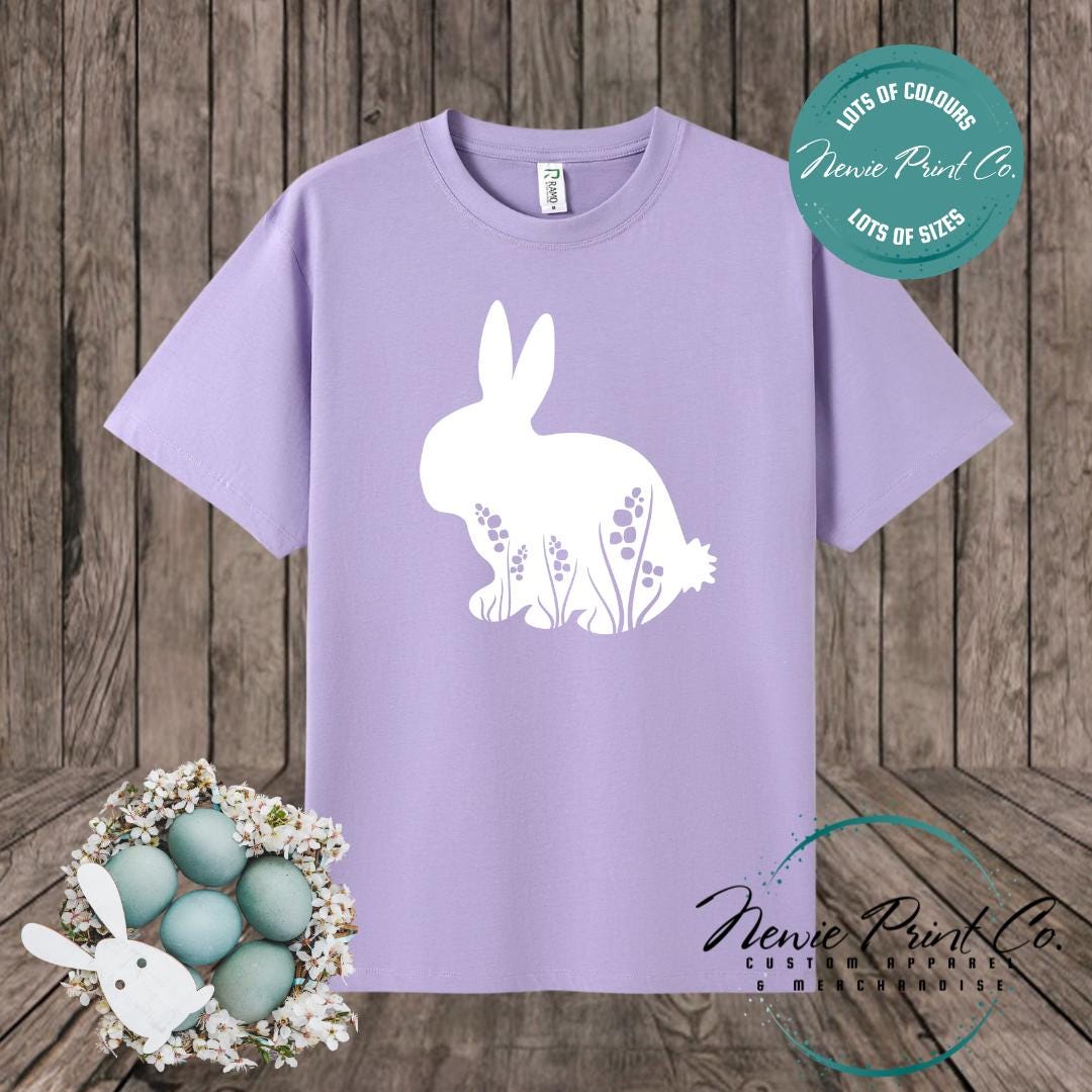 Floral Bunny - Easter T-shirt Adult