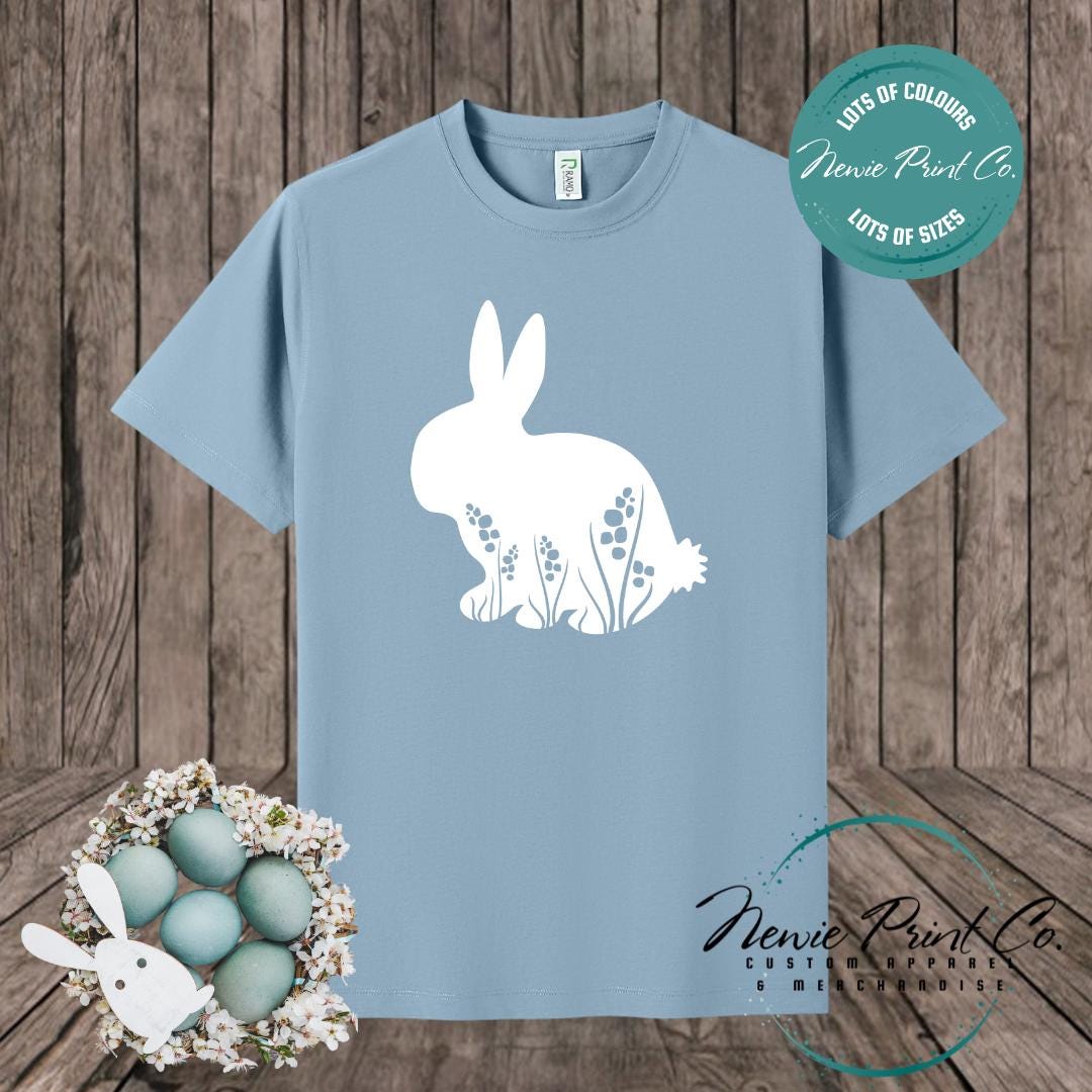 Floral Bunny - Easter T-shirt Adult