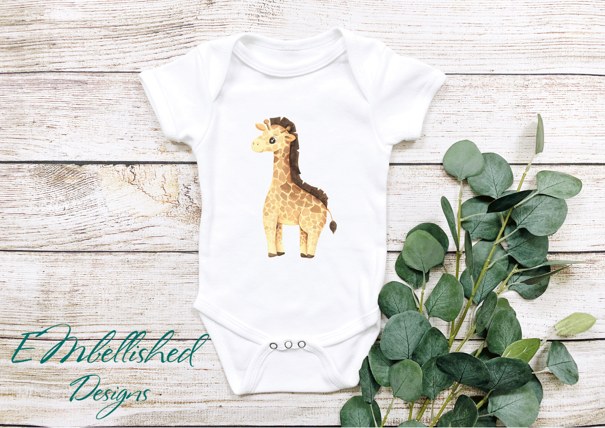 EMbellished Designs Baby Onesie Jungle Theme Giraffe