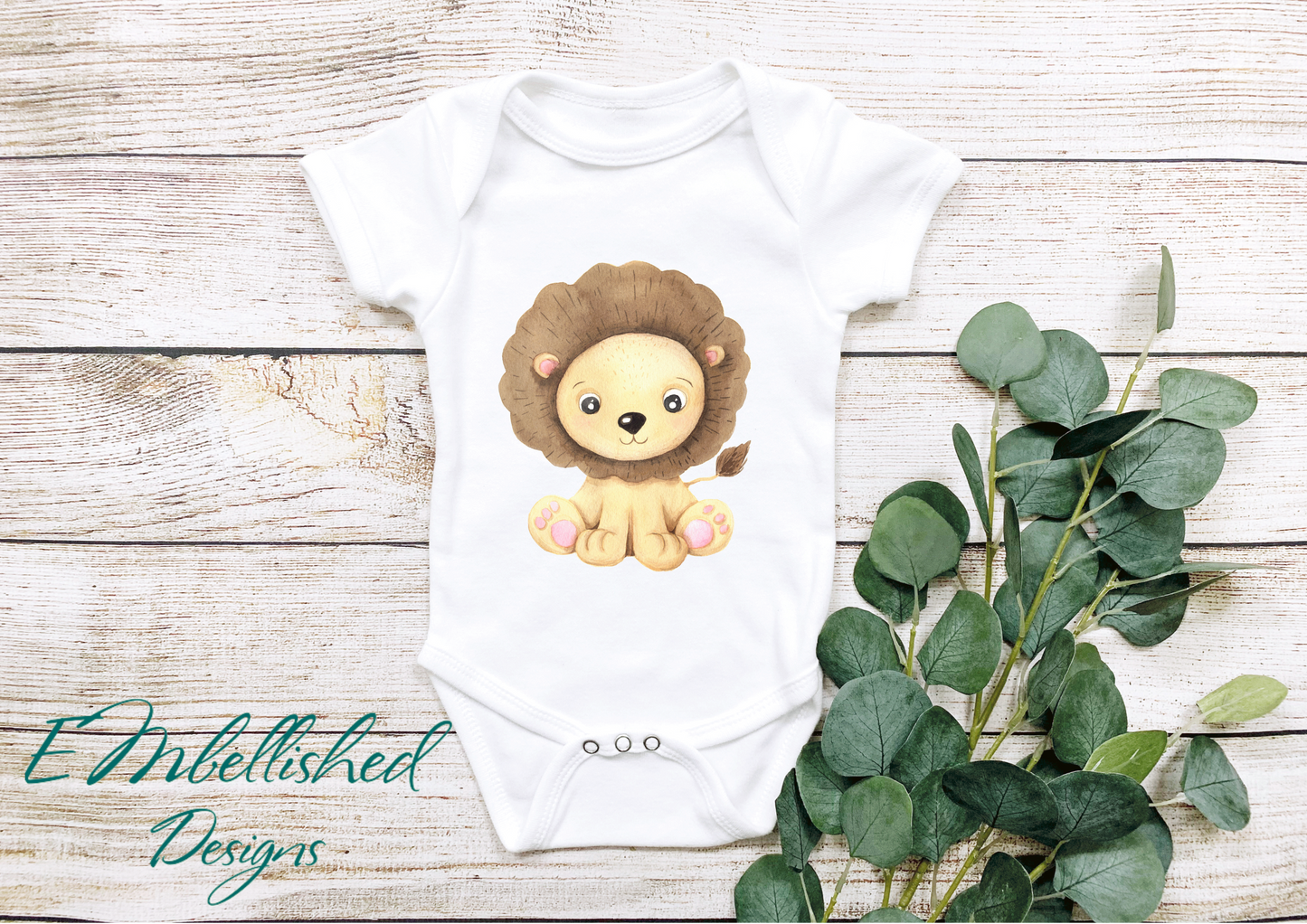 EMbellished Designs Baby Onesie Jungle Theme Lion