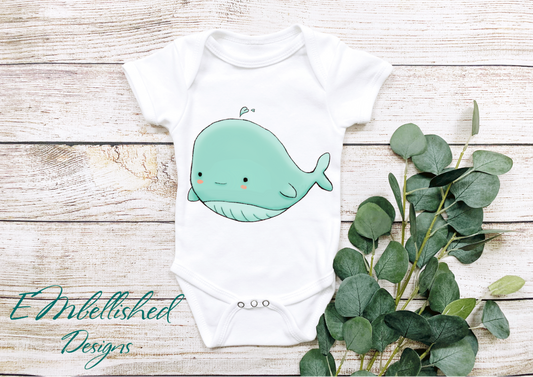 EMbellished Designs Baby Onesie Whale Detail