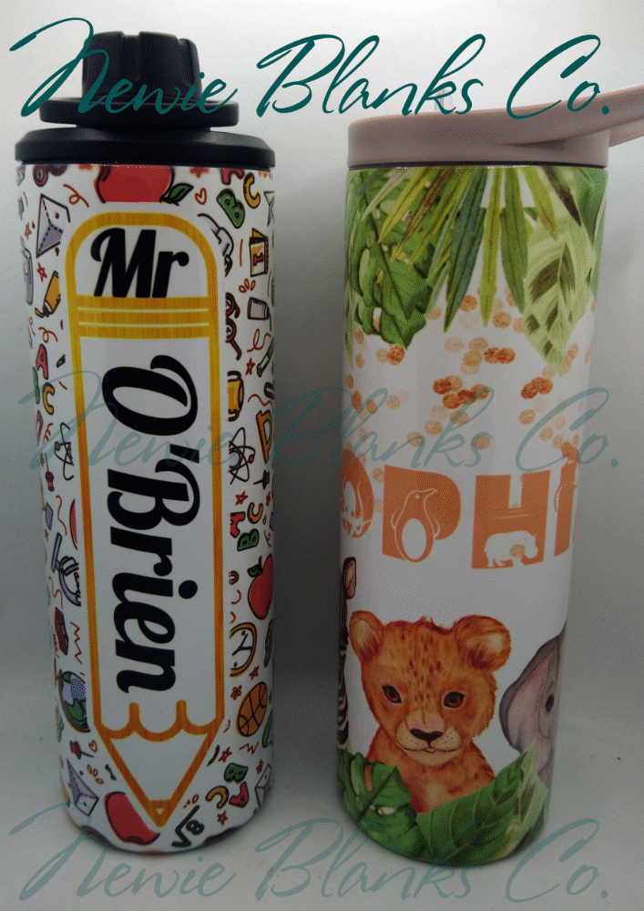 Personalised Insulated 20oz Sipper & Wide Mouth Top Drink Bottles - Printed